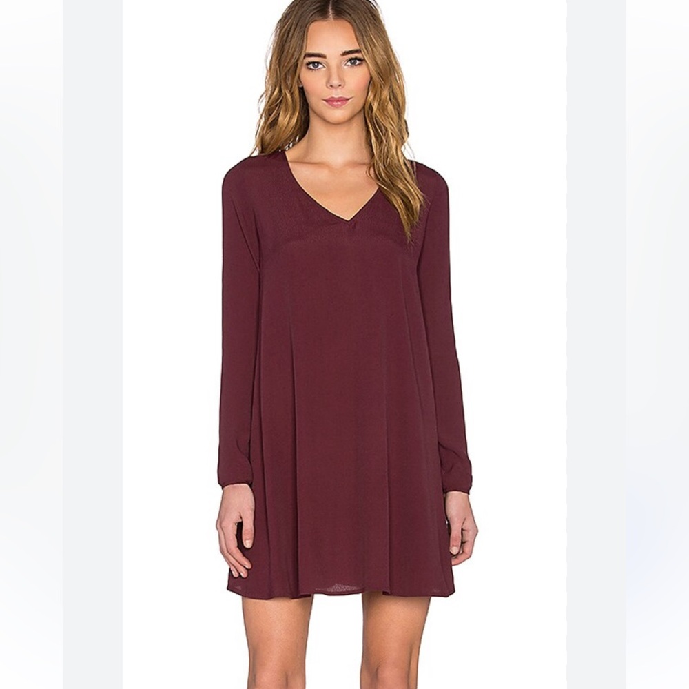 DR2 long Sleeve V Neck Fit Flare Dress Size M NWT